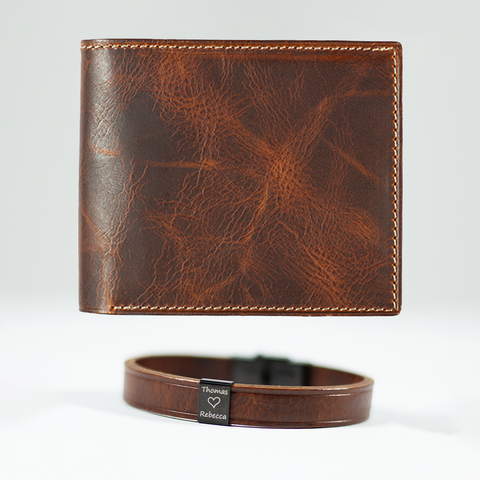 Bifold Leather Wallet 3.0 and Leather Bracelet