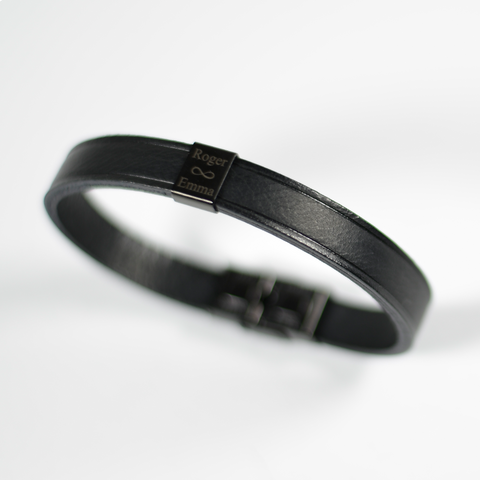 Leather Bracelet | Two Names and Infinity