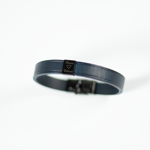 Leather Bracelet | Two Names and Heart