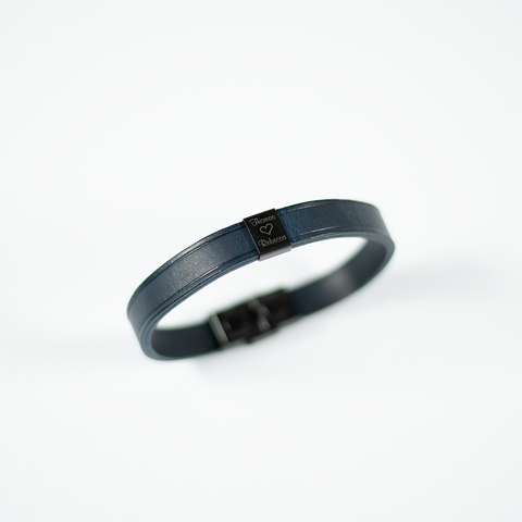 Leather Bracelet | Two Names and Heart